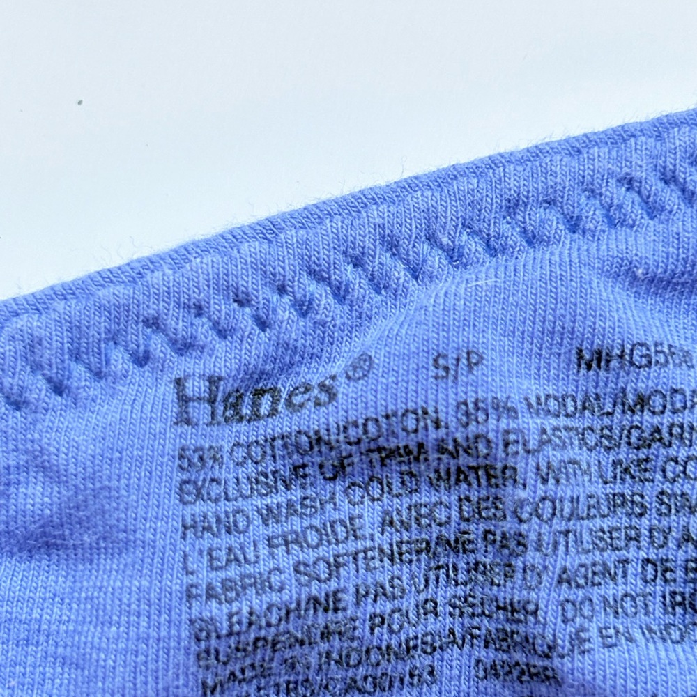 Hanes Blue Adjustable Strap Bra with Striped Band - Picture 8 of 8